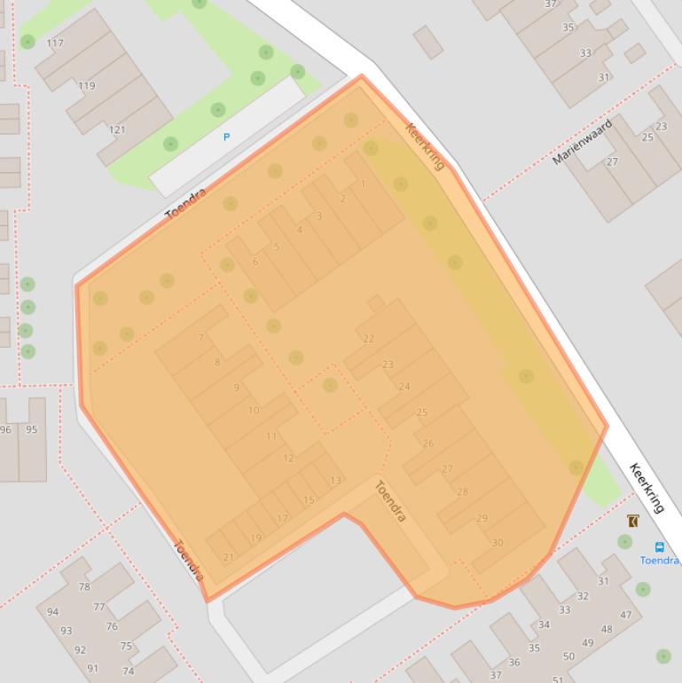 Kaart van postcodegebied 2904TG.