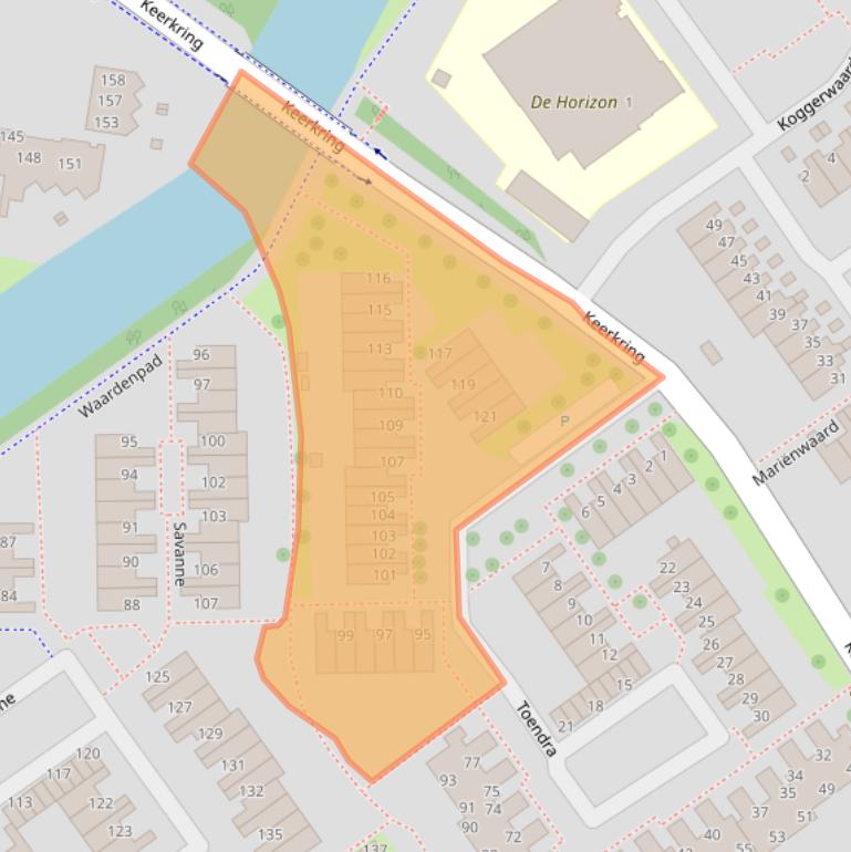 Kaart van postcodegebied 2904TK.