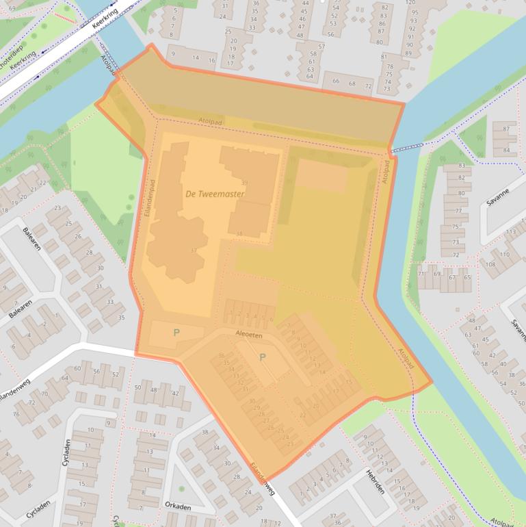 Kaart van postcodegebied 2904VA.