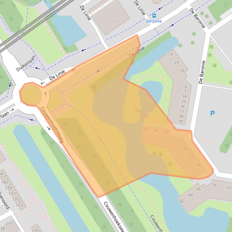 Kaart van postcodegebied 2904XB.