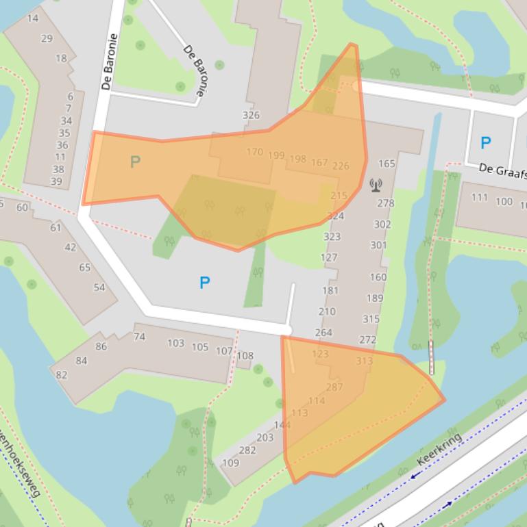 Kaart van postcodegebied 2904XG.