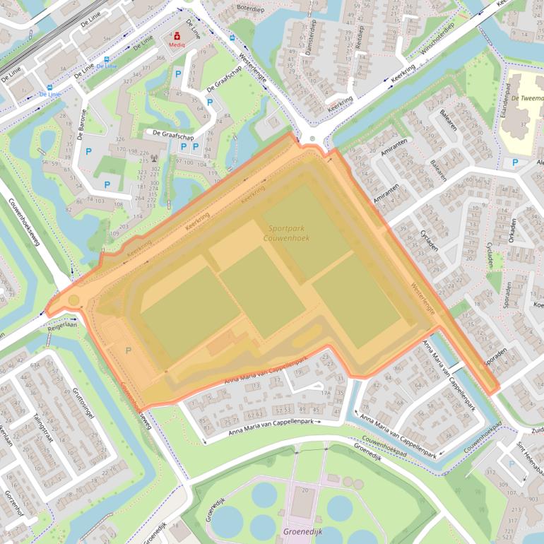 Kaart van postcodegebied 2904XZ.