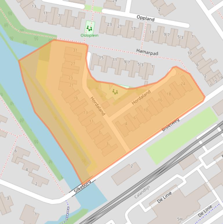 Kaart van postcodegebied 2905AJ.