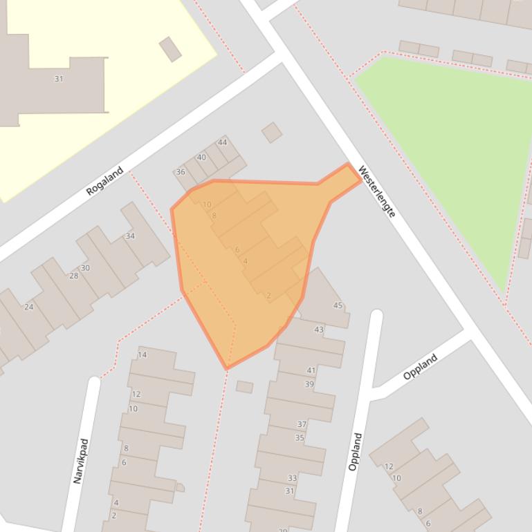 Kaart van postcodegebied 2905AL.