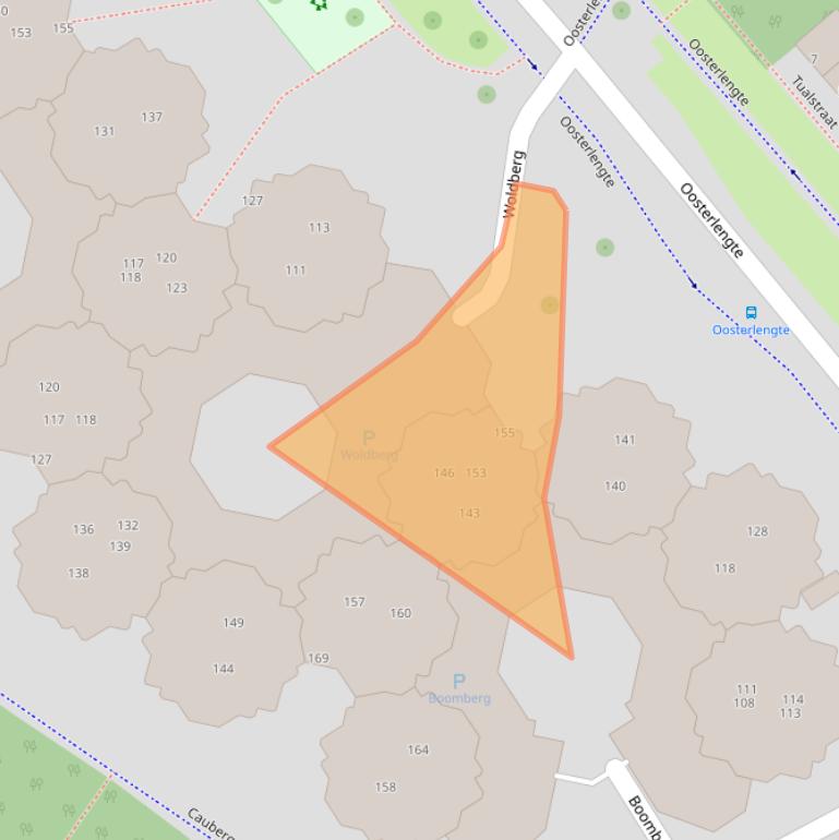 Kaart van postcodegebied 2905BE.