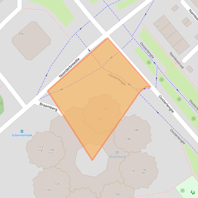 Kaart van postcodegebied 2905BJ.