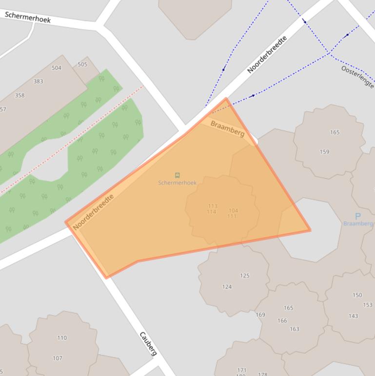 Kaart van postcodegebied 2905BK.