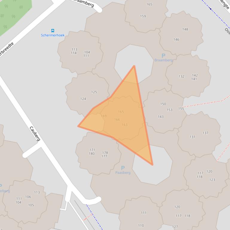 Kaart van postcodegebied 2905BT.