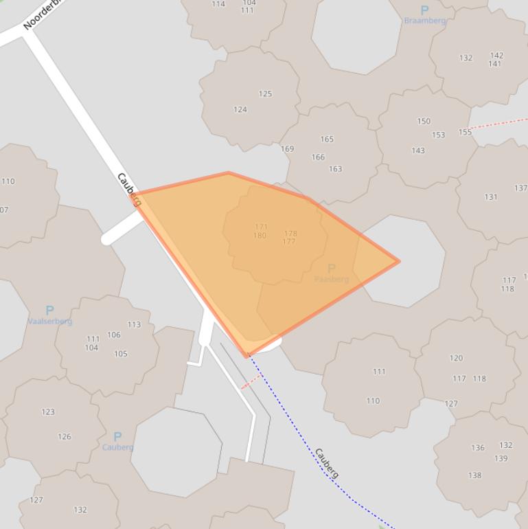 Kaart van postcodegebied 2905BV.