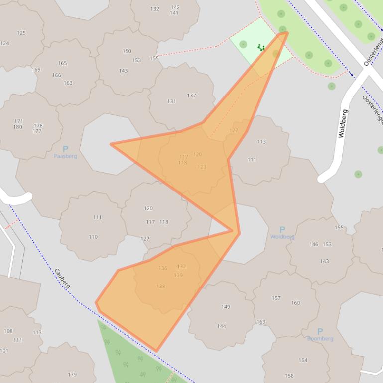 Kaart van postcodegebied 2905BX.