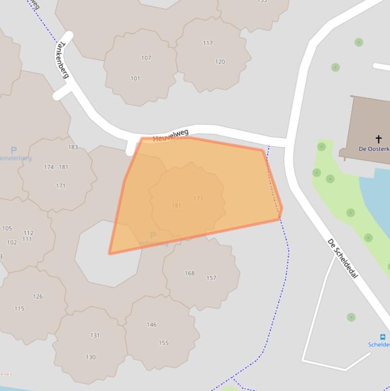 Kaart van postcodegebied 2905NG.