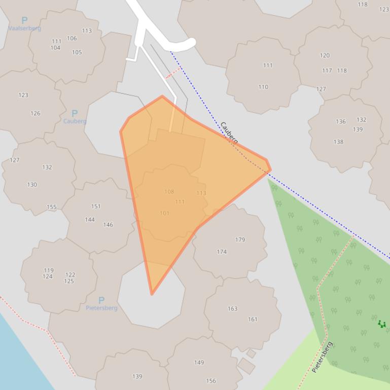 Kaart van postcodegebied 2905PB.