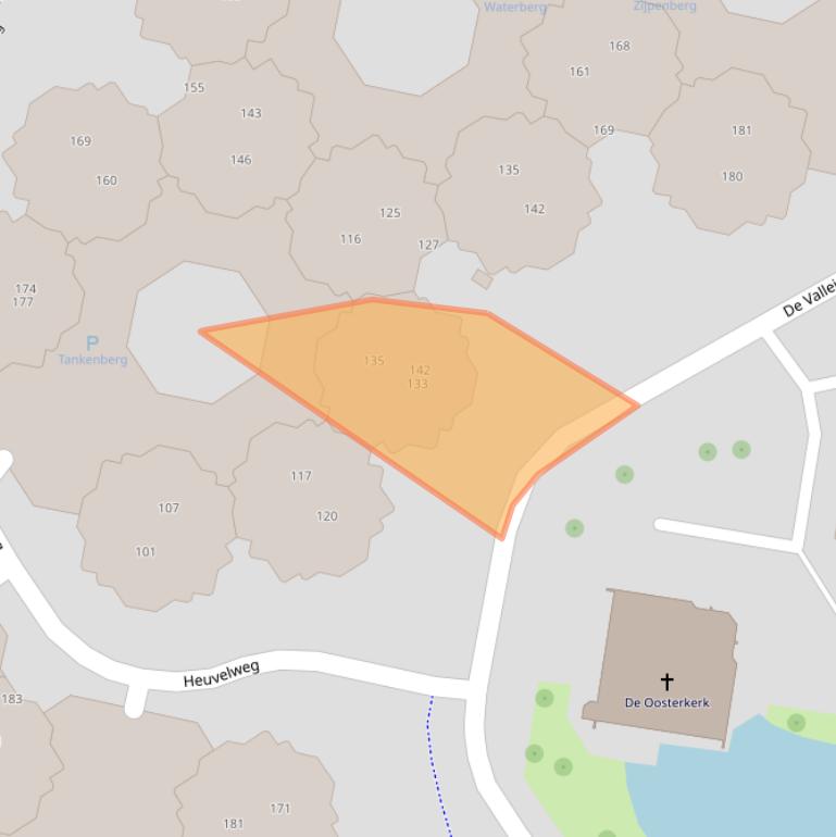 Kaart van postcodegebied 2905RC.