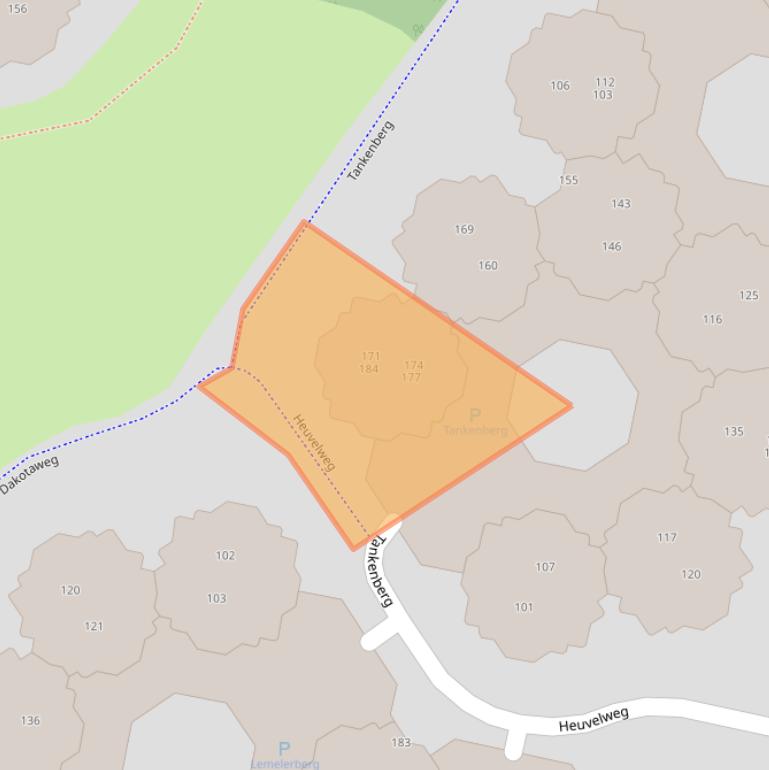 Kaart van postcodegebied 2905RG.