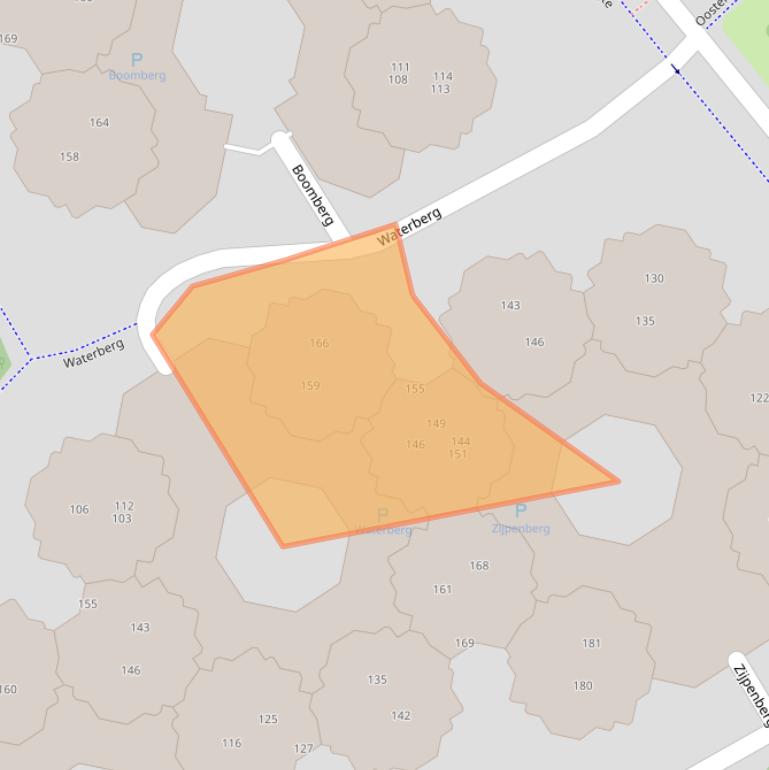 Kaart van postcodegebied 2905RL.