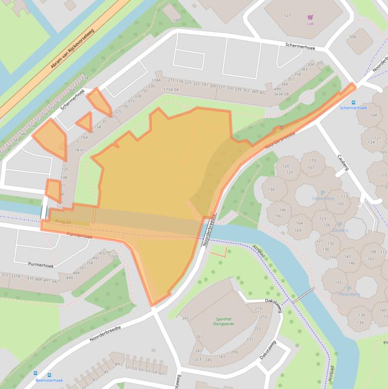 Kaart van postcodegebied 2905TA.