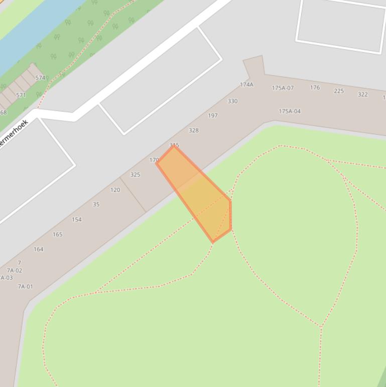 Kaart van postcodegebied 2905TM.