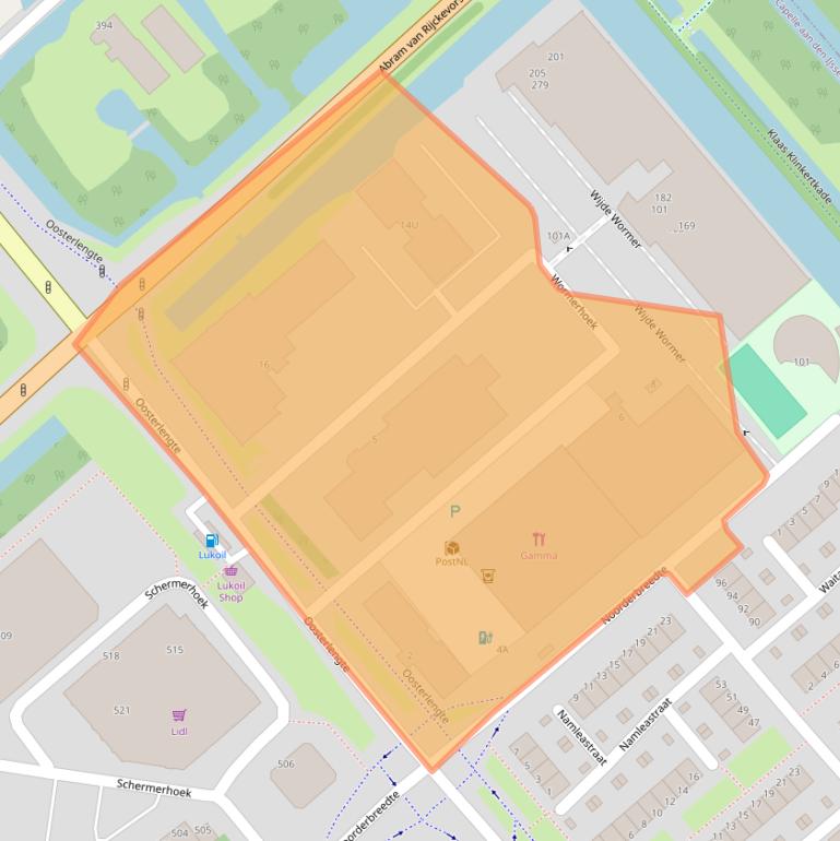 Kaart van postcodegebied 2905TX.