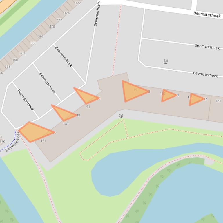 Kaart van postcodegebied 2905XD.