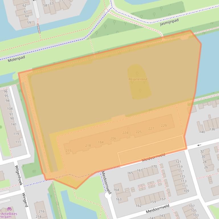 Kaart van postcodegebied 2906AH.