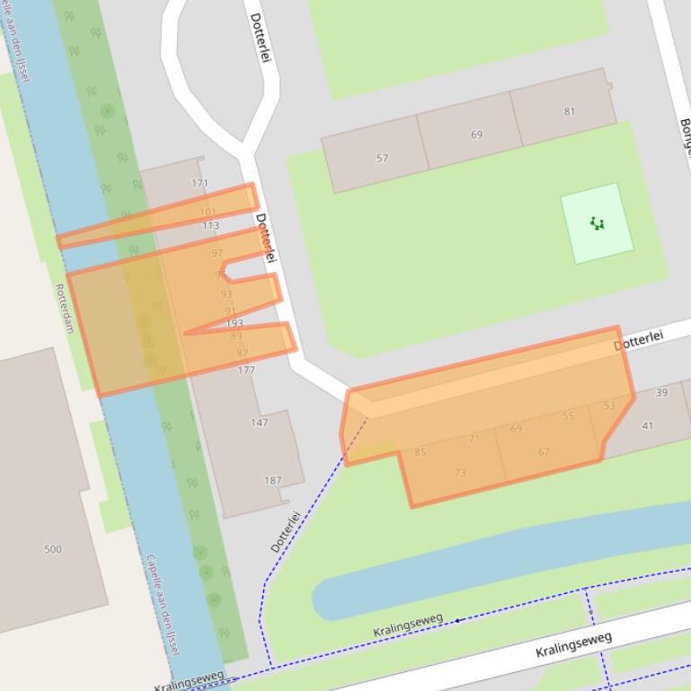 Kaart van postcodegebied 2906BB.