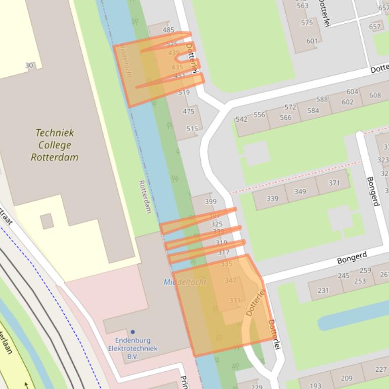 Kaart van postcodegebied 2906BJ.