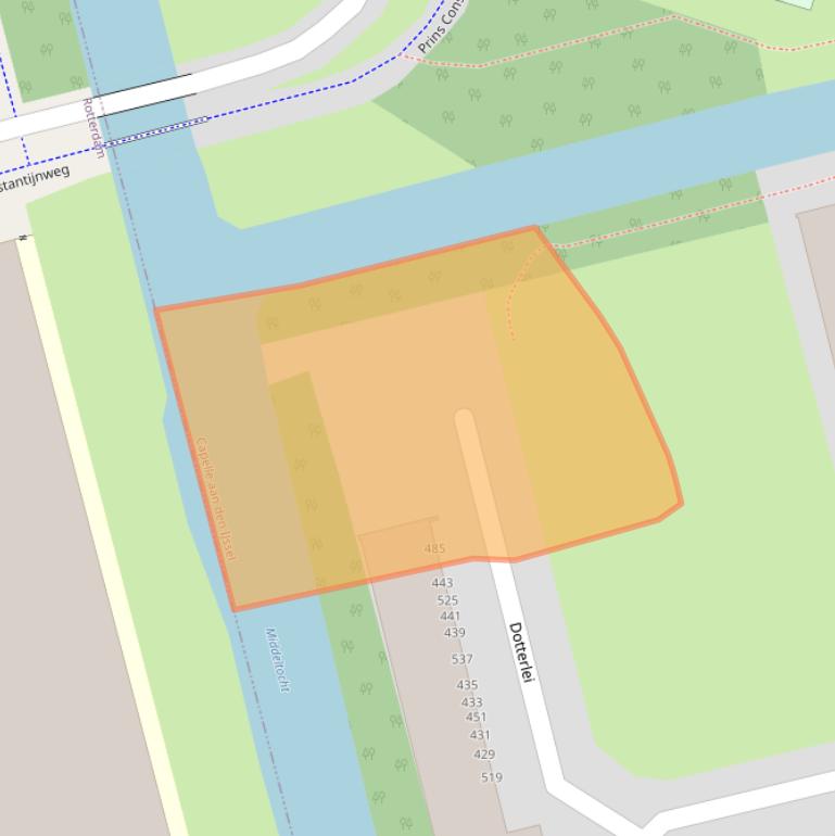 Kaart van postcodegebied 2906BK.