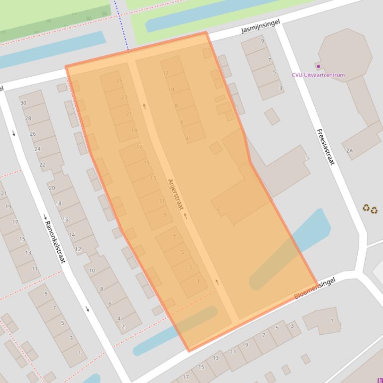 Kaart van postcodegebied 2906CB.