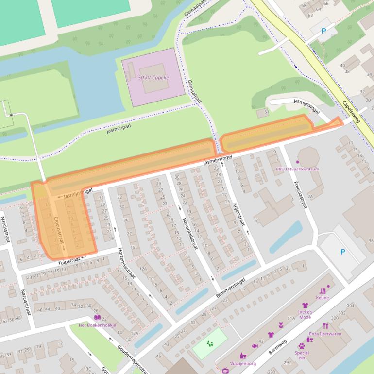 Kaart van postcodegebied 2906CE.