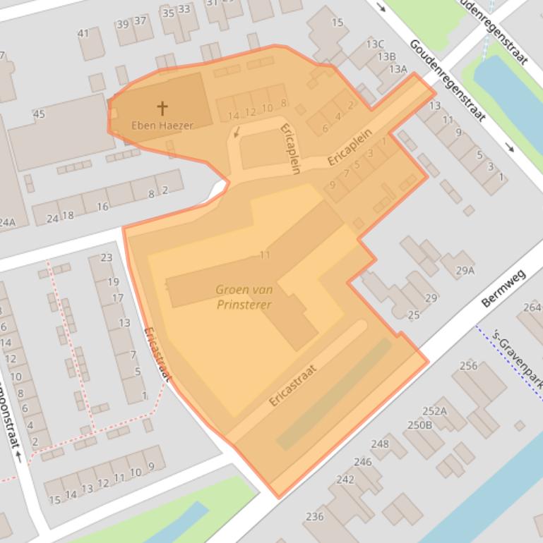 Kaart van postcodegebied 2906CG.