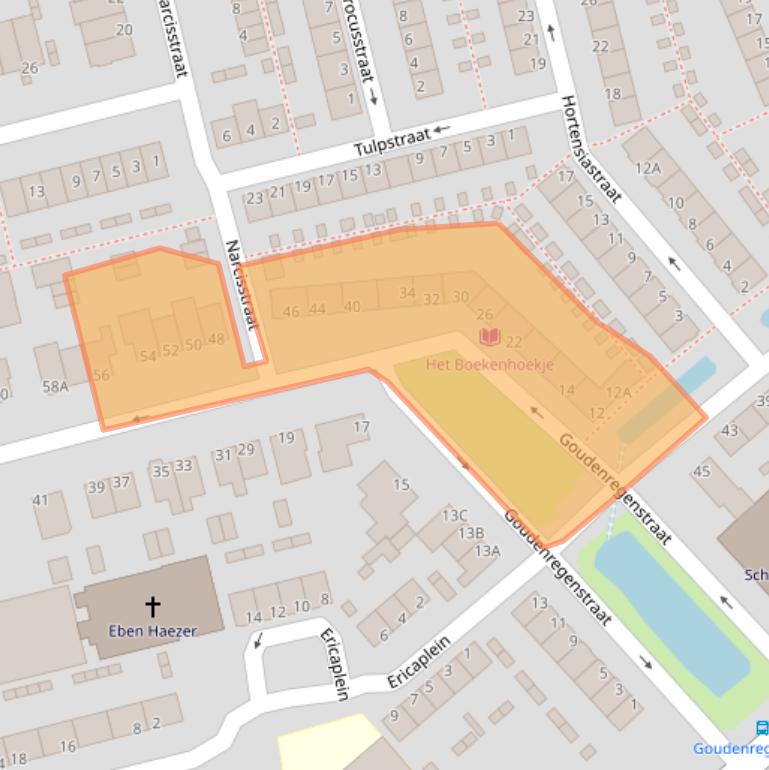 Kaart van postcodegebied 2906CM.