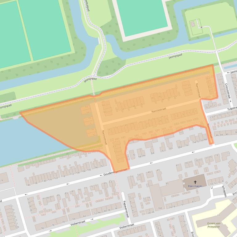 Kaart van postcodegebied 2906EA.