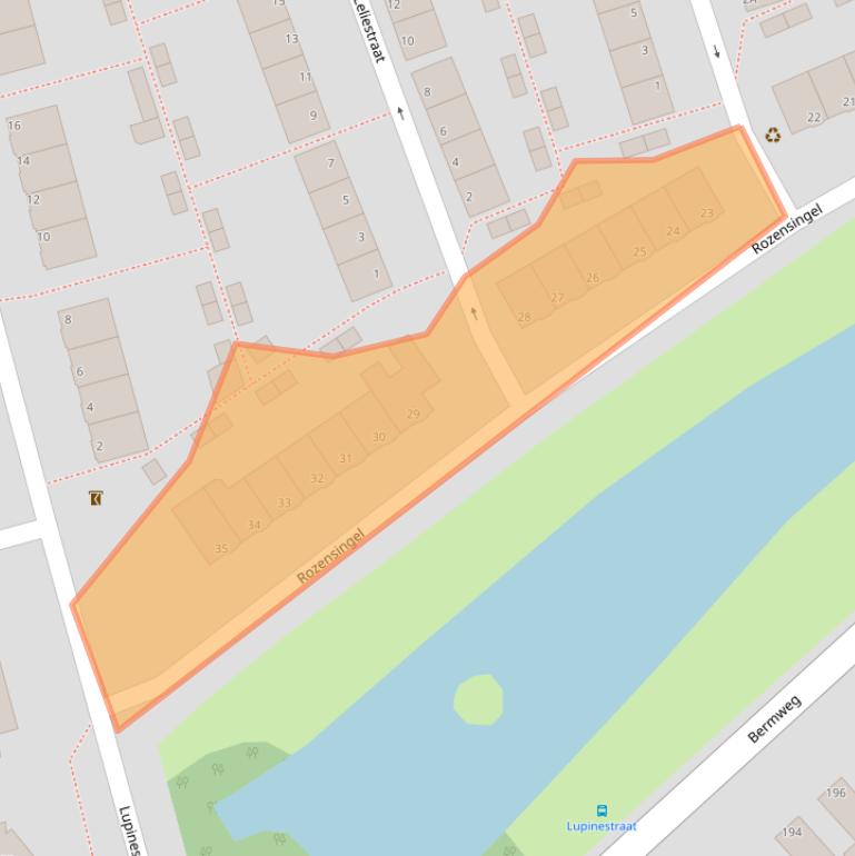 Kaart van postcodegebied 2906EG.