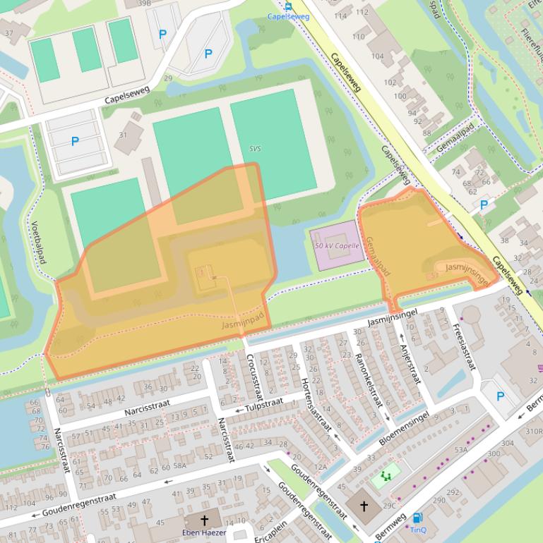 Kaart van postcodegebied 2906EM.