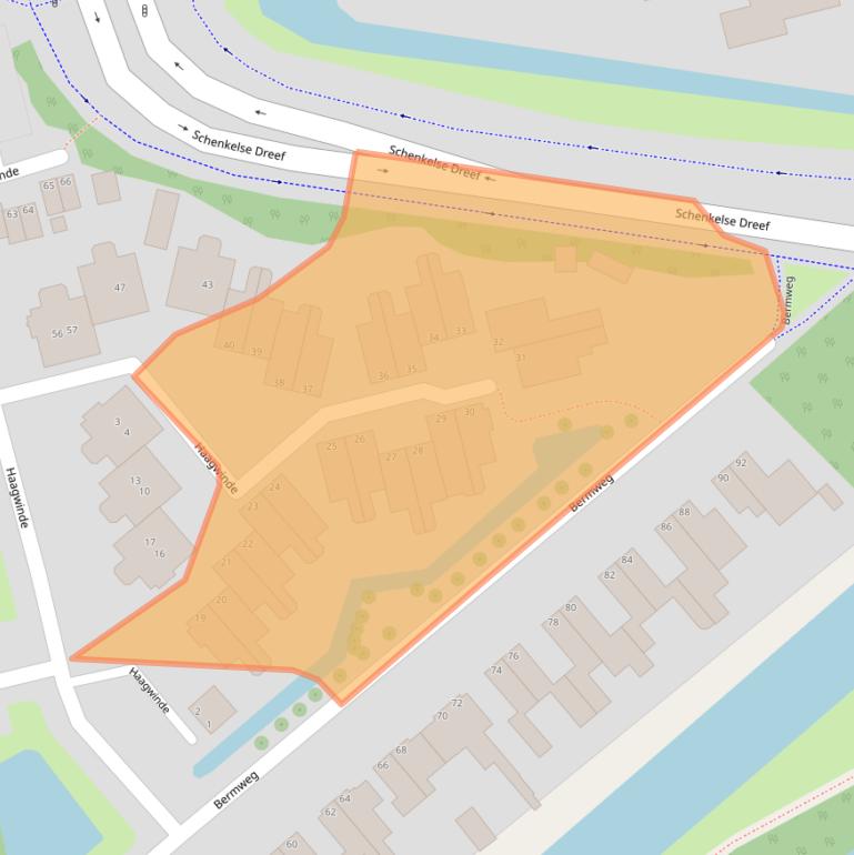 Kaart van postcodegebied 2906GB.