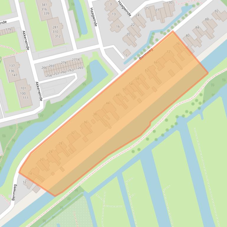 Kaart van postcodegebied 2906LC.