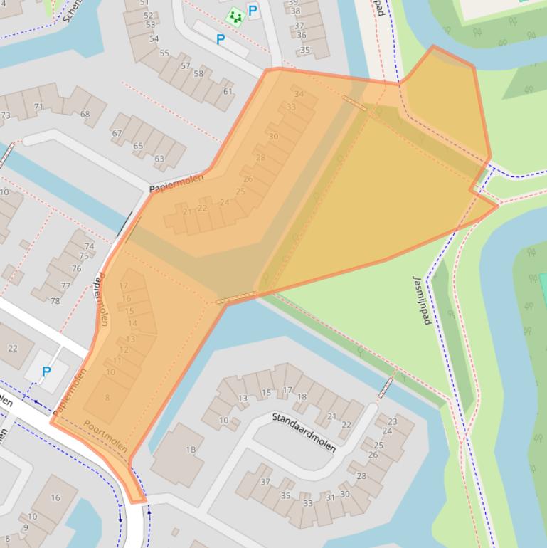 Kaart van postcodegebied 2906RB.