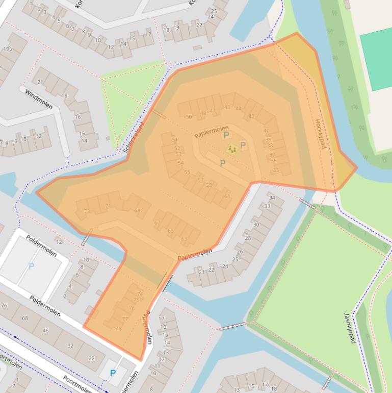 Kaart van postcodegebied 2906RC.