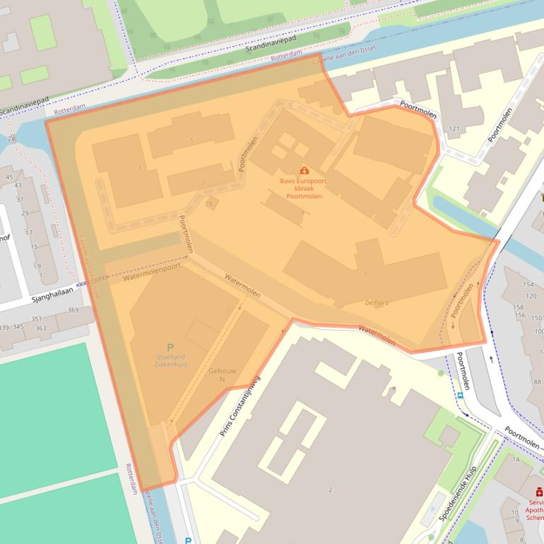 Kaart van postcodegebied 2906RD.