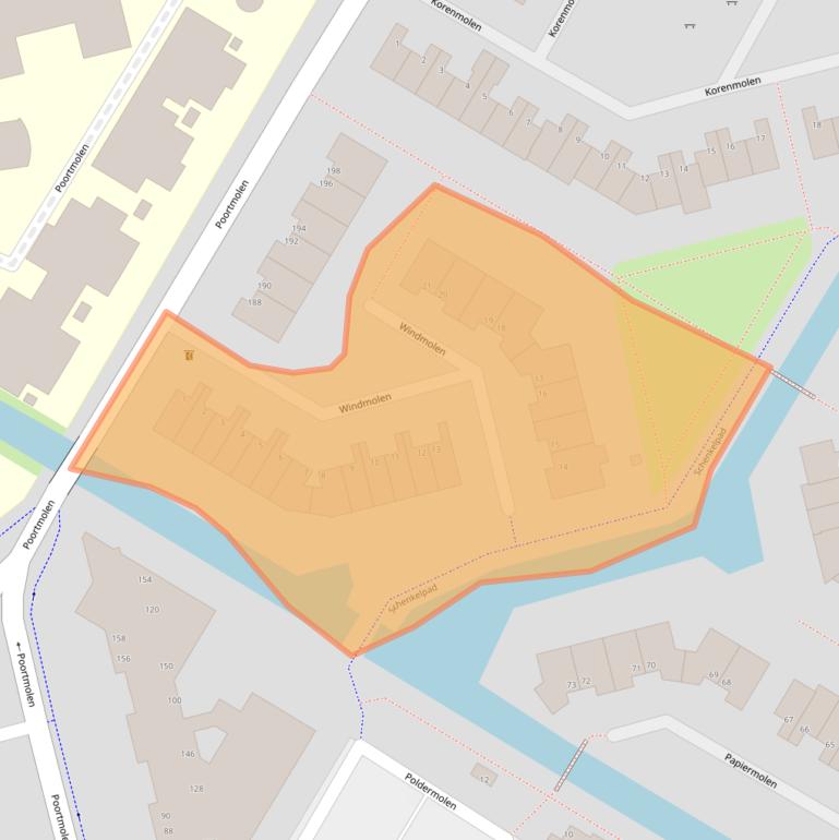 Kaart van postcodegebied 2906RH.