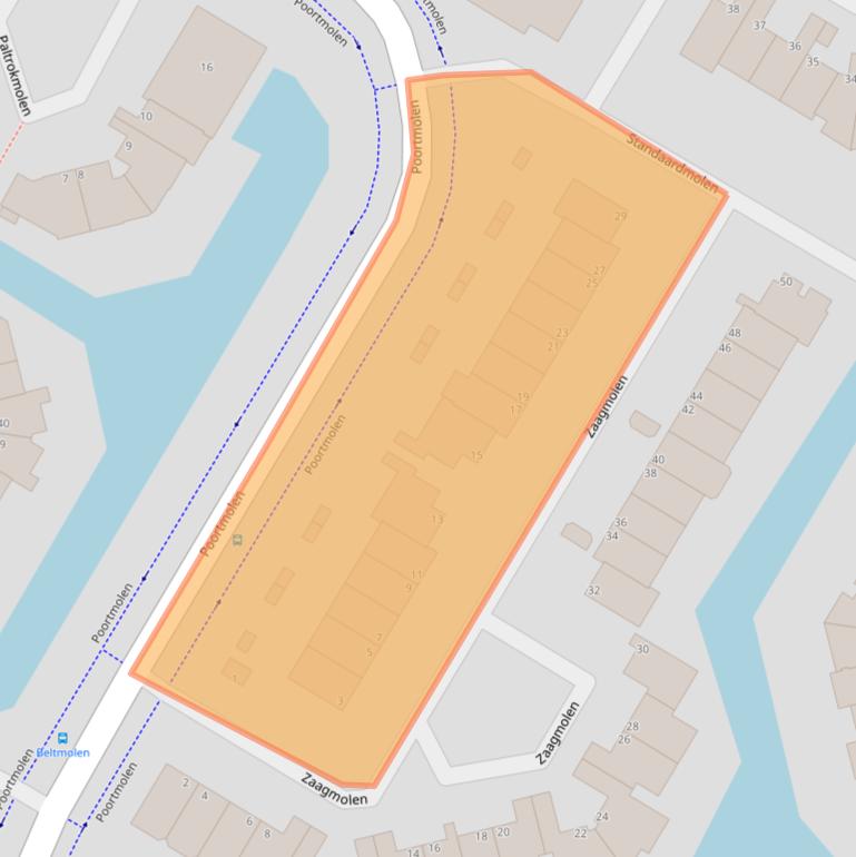 Kaart van postcodegebied 2906RJ.