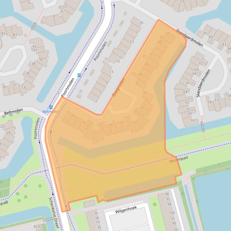 Kaart van postcodegebied 2906RK.