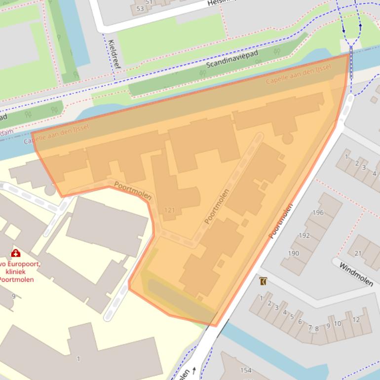 Kaart van postcodegebied 2906RN.