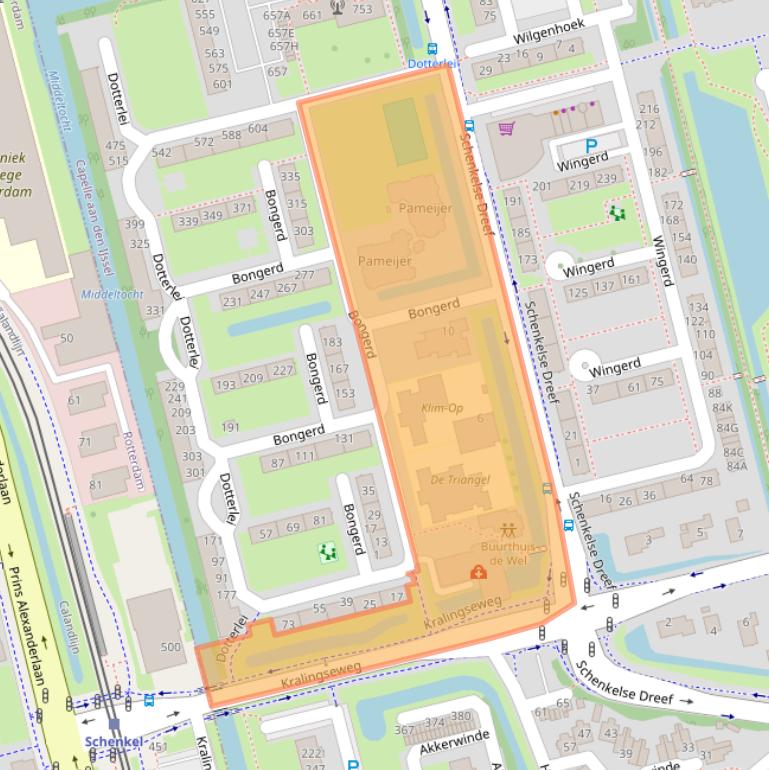 Kaart van postcodegebied 2906VK.