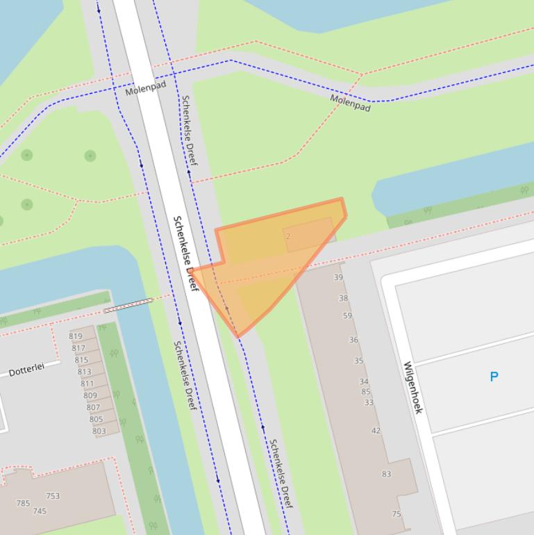 Kaart van postcodegebied 2906VM.