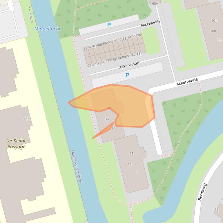 Kaart van postcodegebied 2906XC.