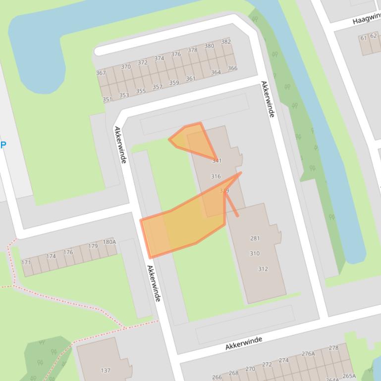 Kaart van postcodegebied 2906XS.