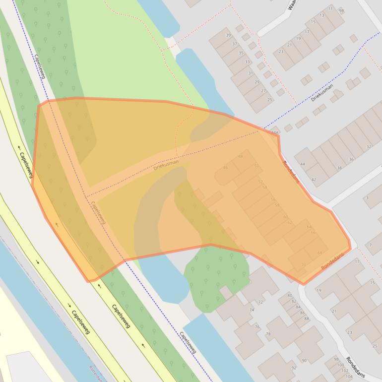 Kaart van postcodegebied 2907AD.