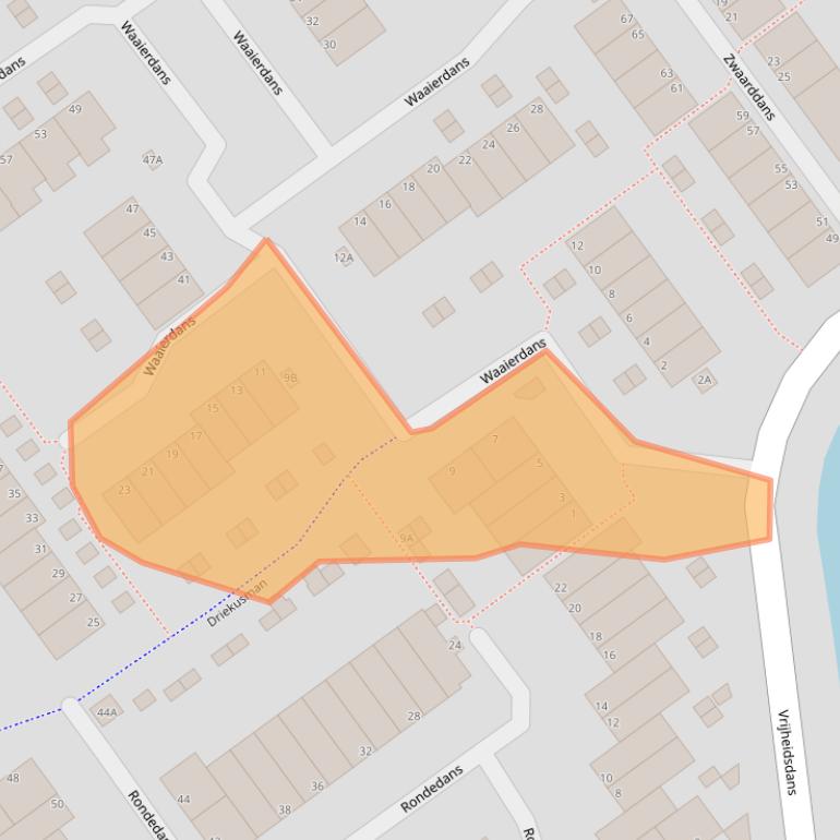 Kaart van postcodegebied 2907AJ.