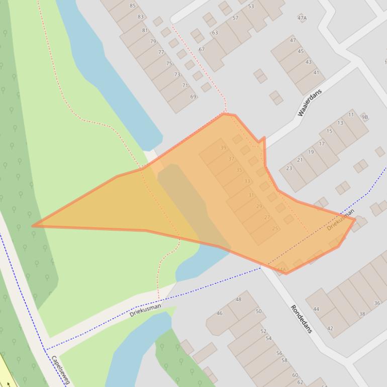 Kaart van postcodegebied 2907AK.